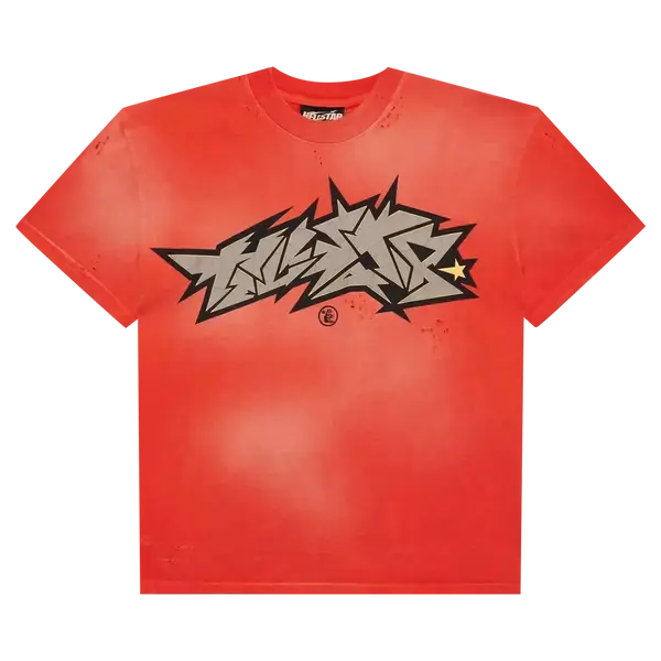 HELLSTAR CRACK PRINT T-SHIRT 'RED'