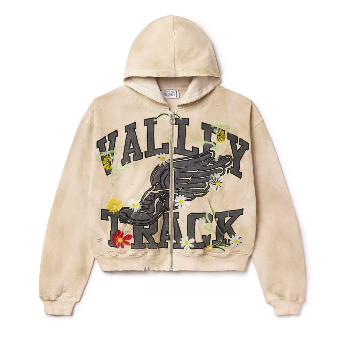 VALE CREAM ZIP UP HOODIE
