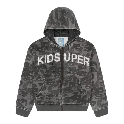 KIDSUPER FACE CAMO HOODIE [BLACK]