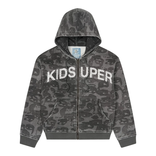 KIDSUPER FACE CAMO HOODIE [BLACK]