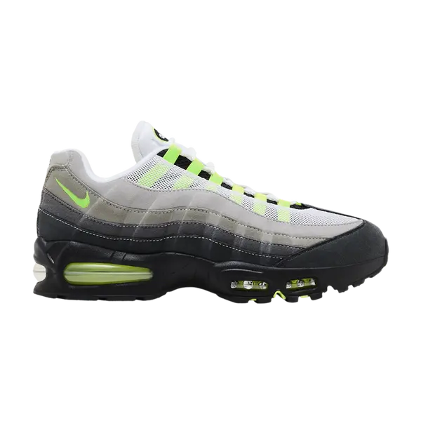 Nike Air Max 95 Big Bubble OG "Neon Yellow" in grey and black, side view
