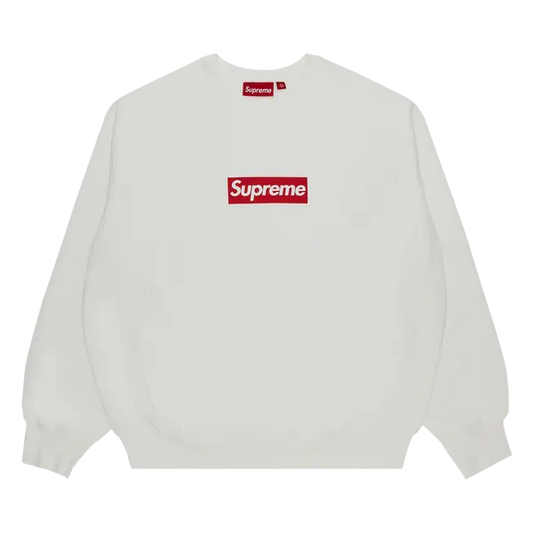 Supreme Washed Box Logo Crewneck 'White'