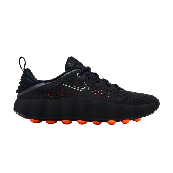 Nike Mind 002 "Black and Hyper Crimson" pregame shoe, side view