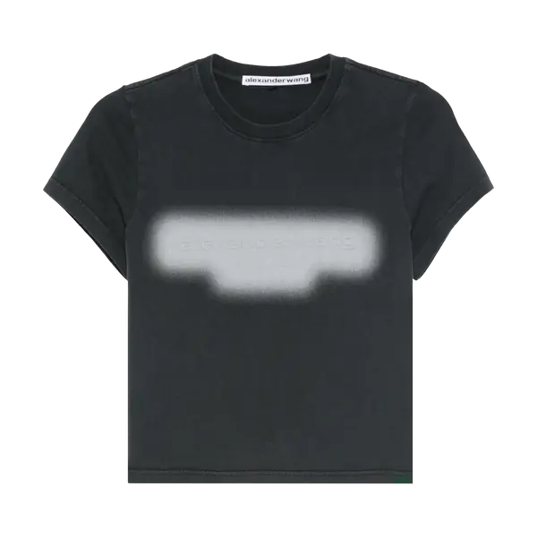 Alexander Wang Emboss Graphic Shrunken Tee 'Washed Black'