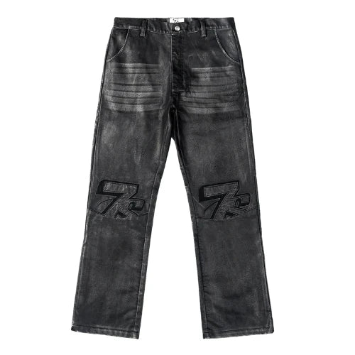 TRIPLE SEVENS LOGO LEATHER PANT BROWN
