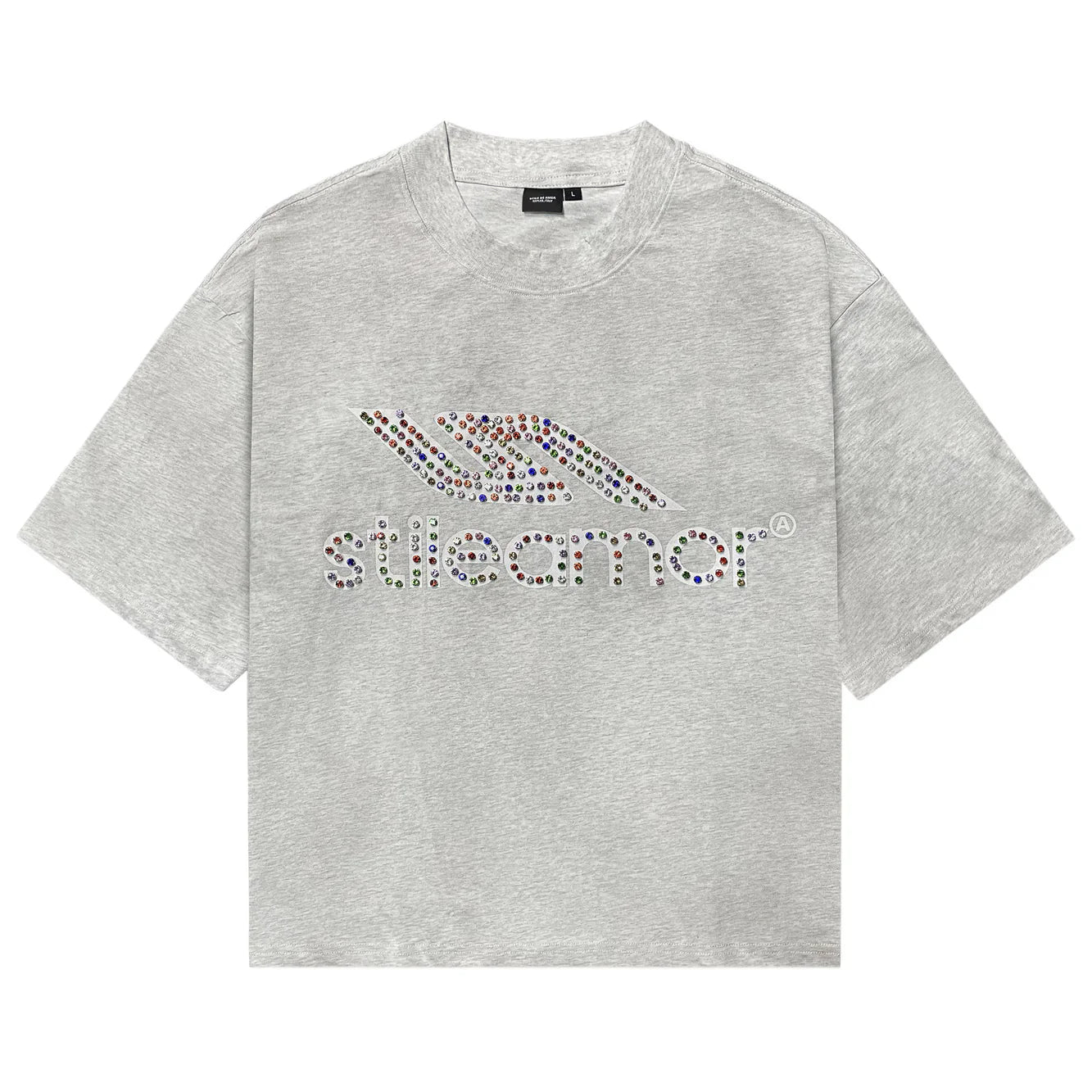 Stileamor - GREY COLORÃTO RHINESTONE TEE