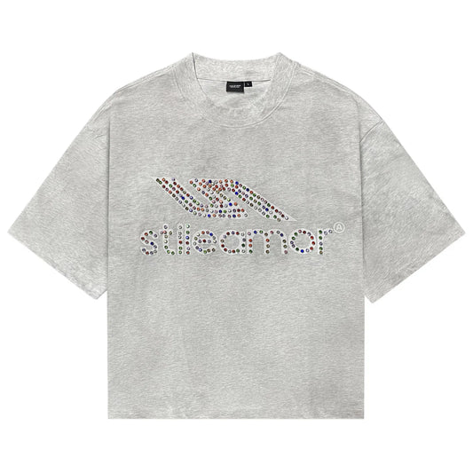 Stileamor - GREY COLORÃTO RHINESTONE TEE