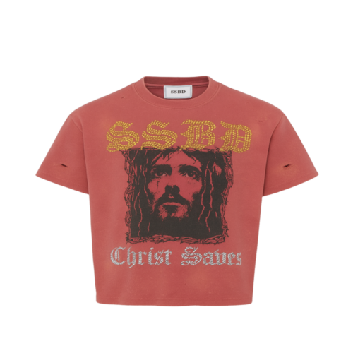 SSBD BERGUNDY CHRIST SAVES TEE