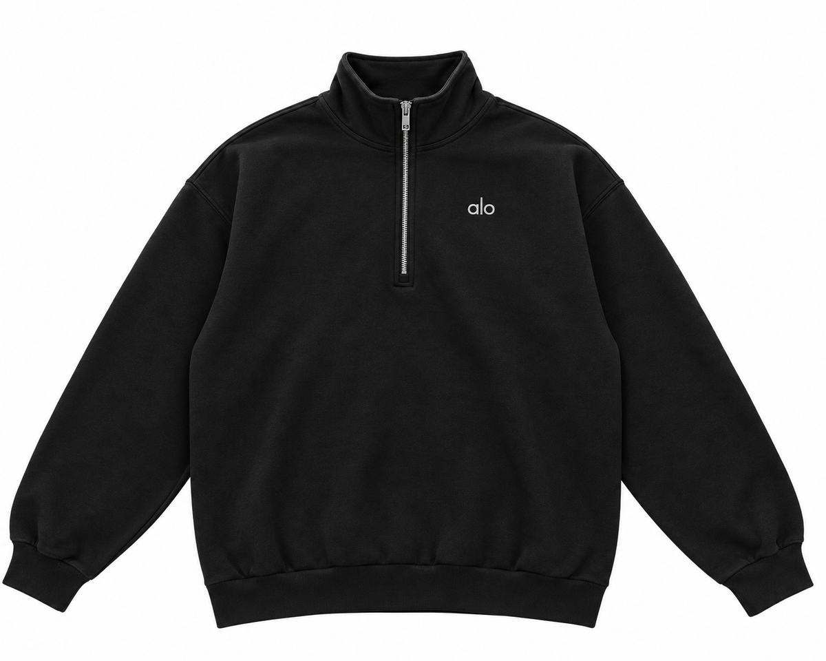 Alo Accolade 1/4 Zip Pullover - Black