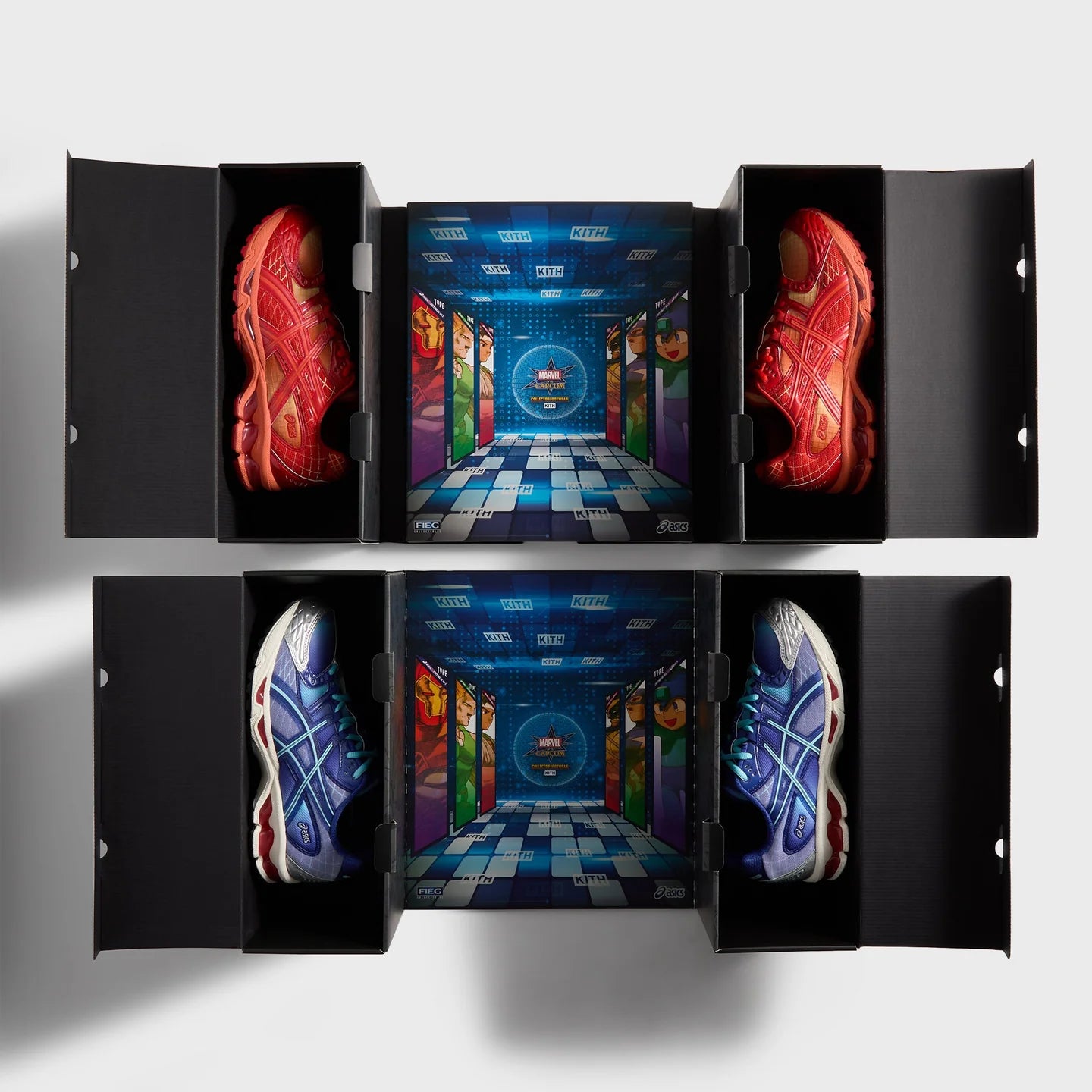 Marvel vs. Capcom | Kith for ASICS GEL-NIMBUS 10.1 “Iron Man vs. Mega Man” Double Box
