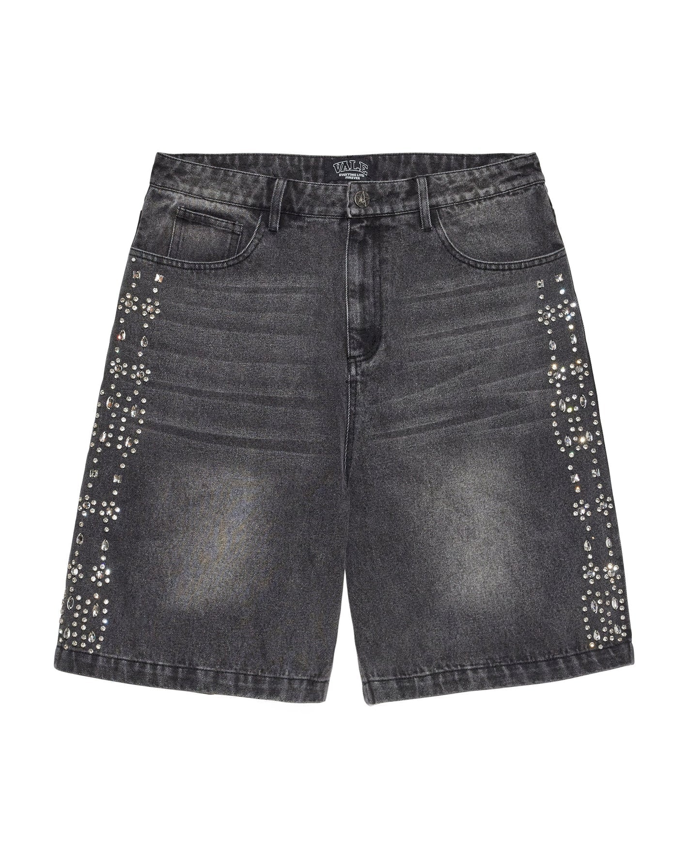 Vale "Forever Crystal Jean Shorts Black"