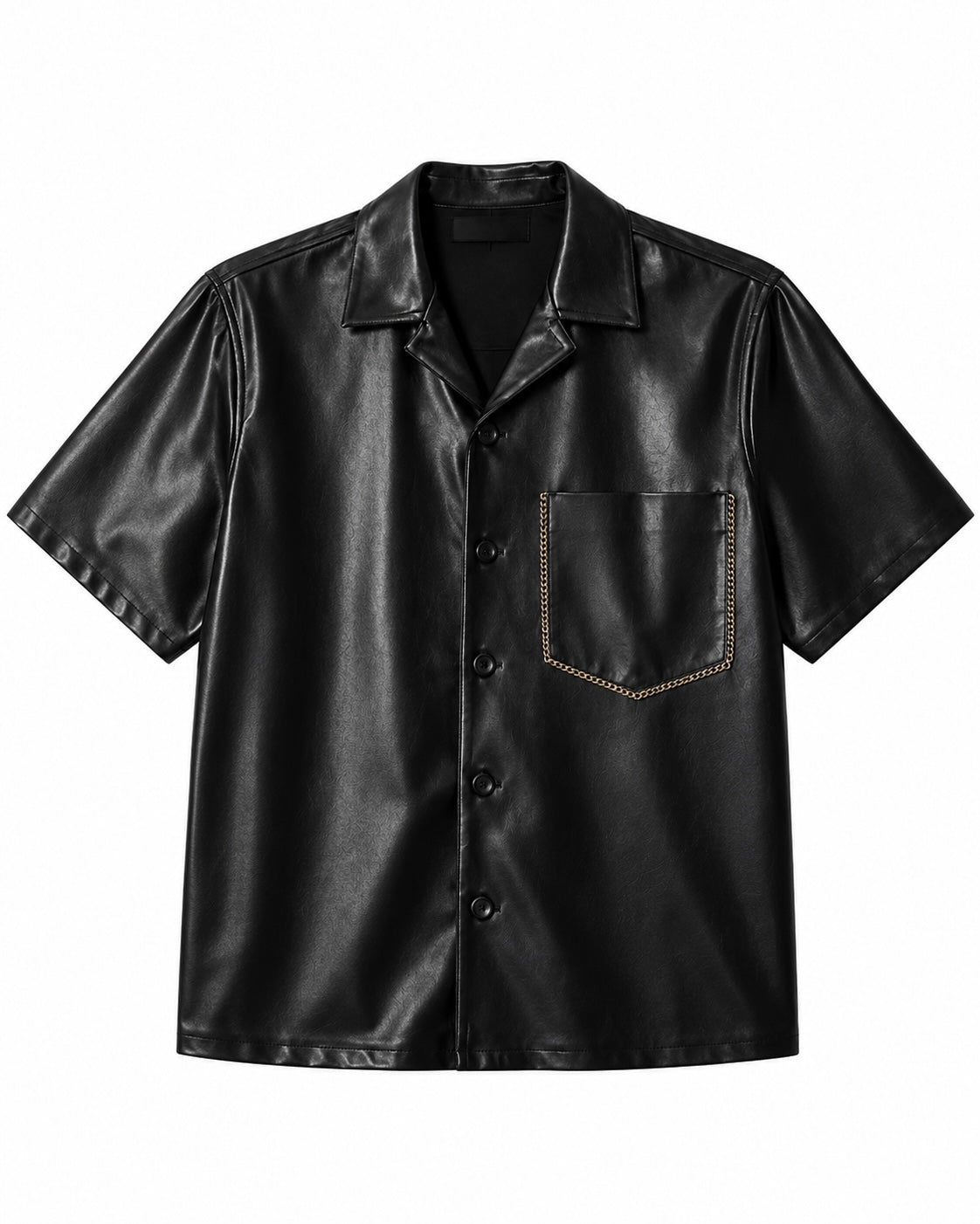 Nanushka- BODIL VEGAN LEATHER SHIRT BLACK