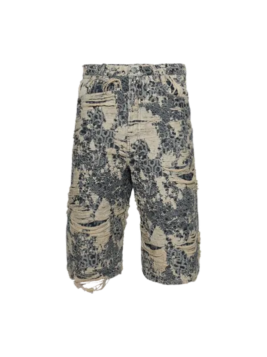 Acne Studios Denim Distressed Monogram Shorts 'Blue'