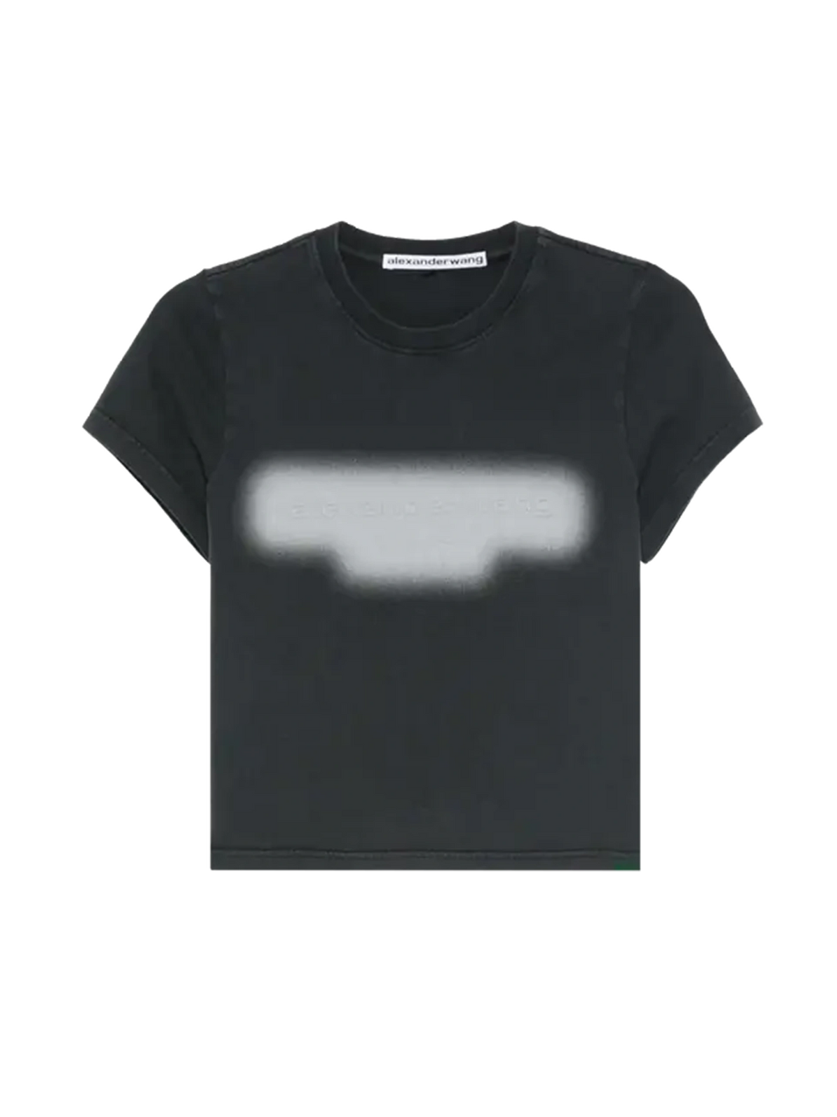 Alexander Wang Emboss Graphic Shrunken Tee - Washed Black