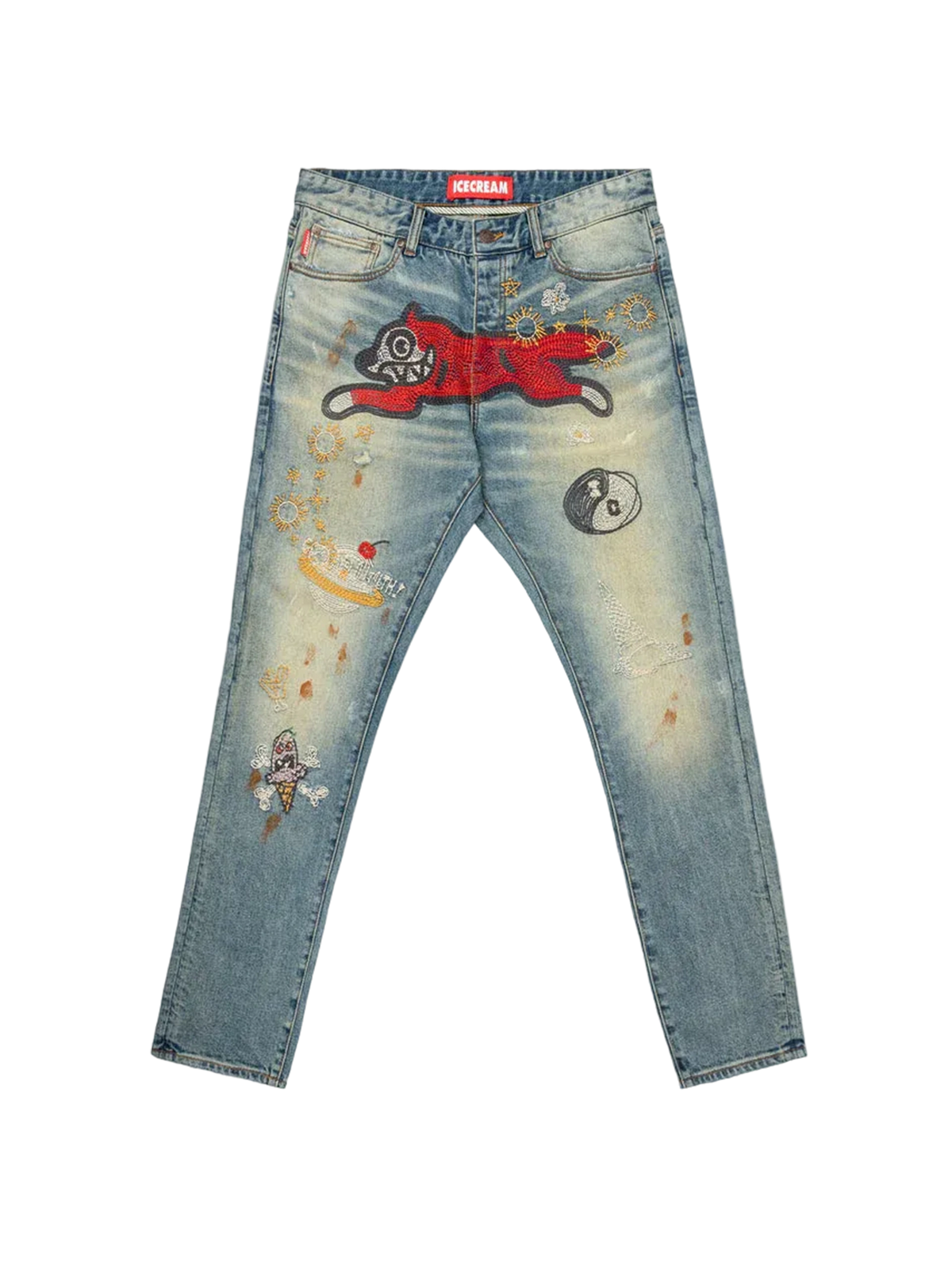 BBC Ice Cream Running Dog Red Skinny Denim