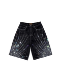 Black Birth of Royal Child Starlight Diamond Shorts with rhinestone details — image 1