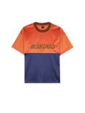 Brain Dead Maze Football Mesh Shirt — Orange/Navy