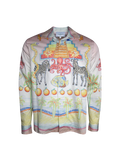 Casablanca Cuban Collar Long-Sleeve Shirt — L’Arbre de Vie
