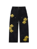 HMDD Yellow Patch Double-Knee Pants — Black