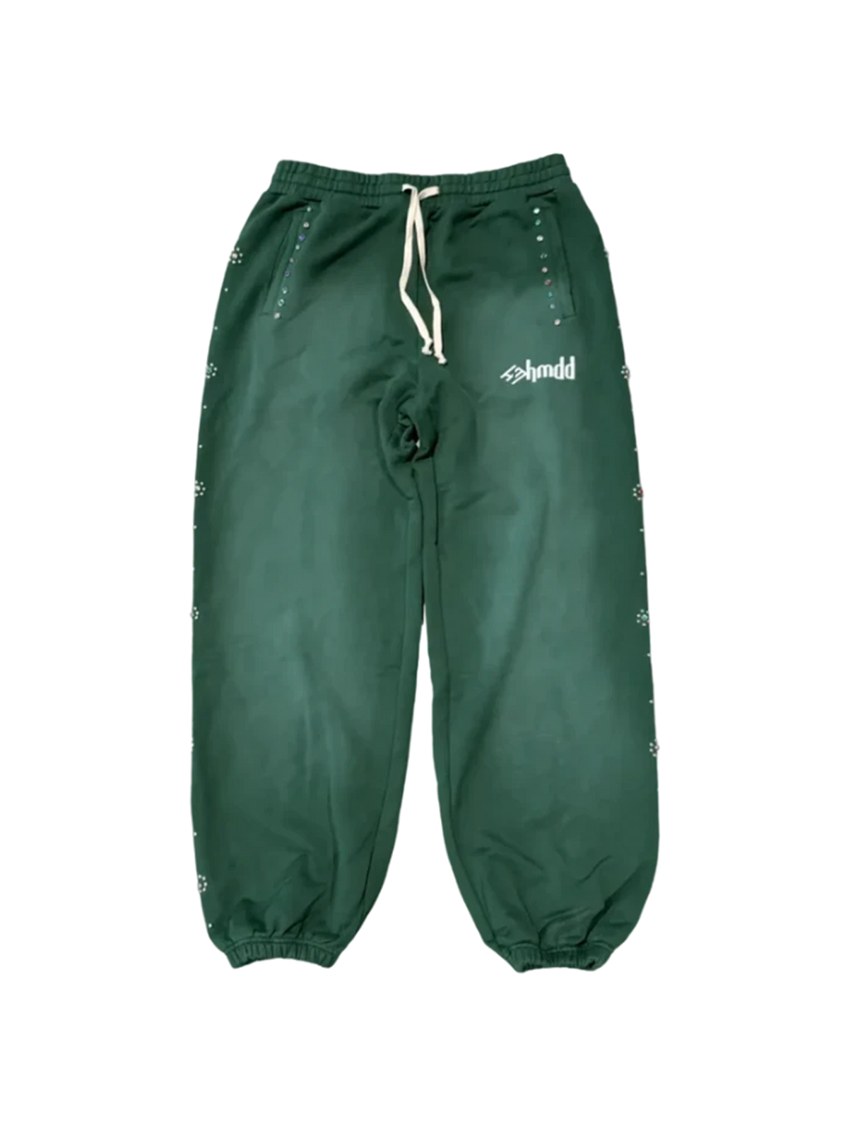 HMDD Green Flower Studded Sweatpants