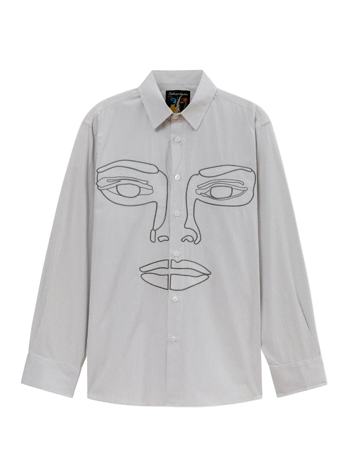 KidSuper Face Stripe Button-Up Shirt