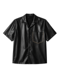 Nanushka Bodil Vegan Leather Shirt — Black
