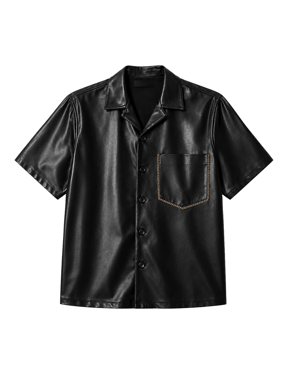 Nanushka Bodil Vegan Leather Shirt — Black