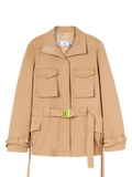 Off-White Gabardine Cargo Field Jacket — Beige