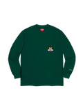 Cat Pocket Tee Chest Kitten Long Sleeves Unisex Green