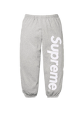 Supreme Satin Appliqué Sweatpants — Heather Grey