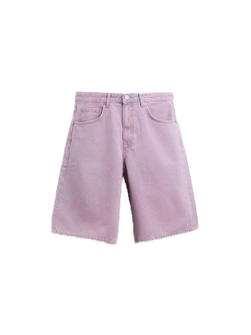 Zara Man Relaxed-Fit Denim Shorts — Lilac