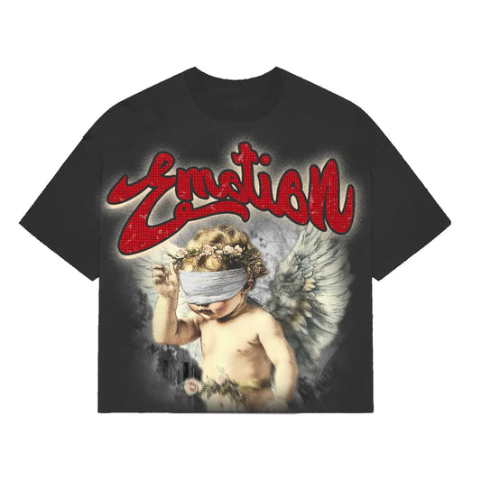 ANGEL RHINESTONE TEE 'GREY'