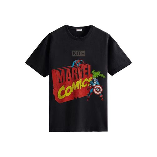 KITH MARVEL SPIDER-MAN AVENGERS VINTAGE TEE BLACK