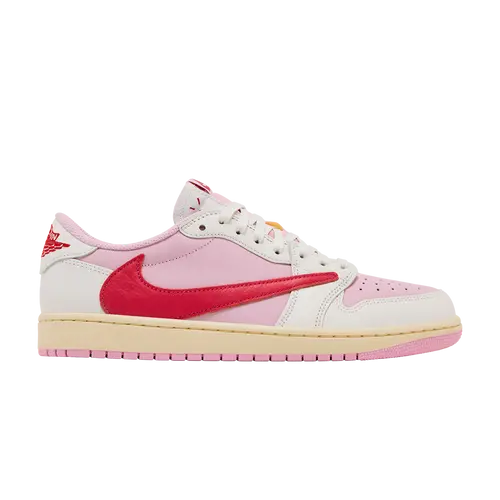Travis Scott x Air Jordan 1 Low OG "Shy Pink and Tropical Pink", side view