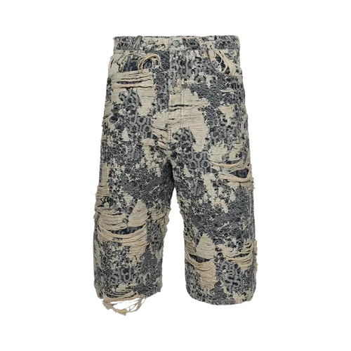 Acne Studios Denim Distressed Monogram Shorts 'Blue'