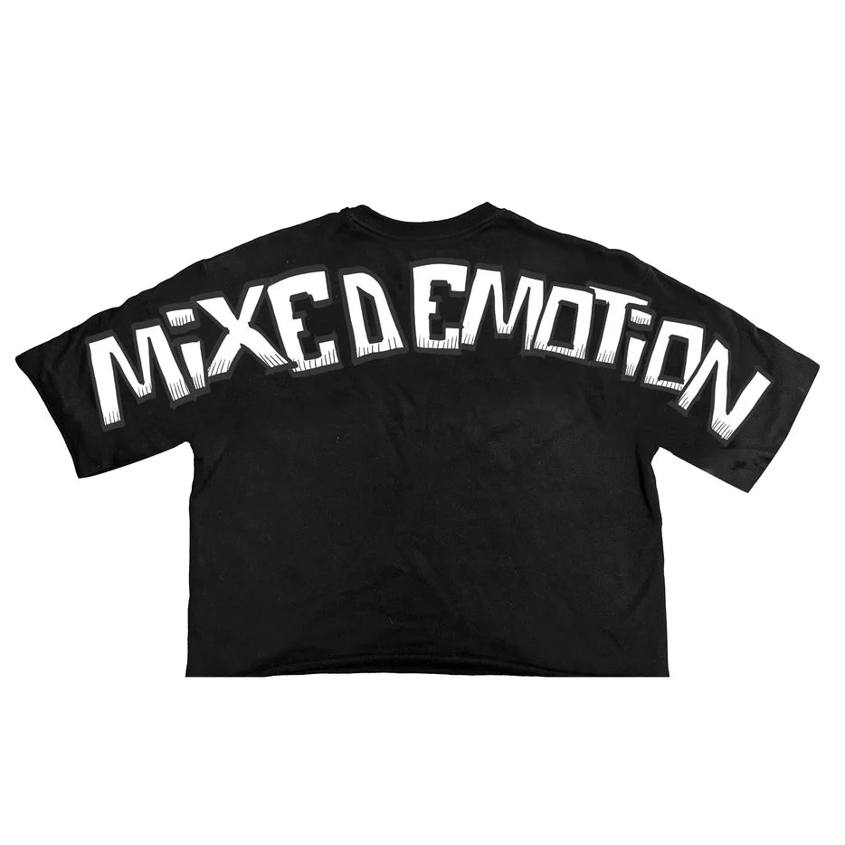 BLACK 'MONSTER' CROPPED TEE