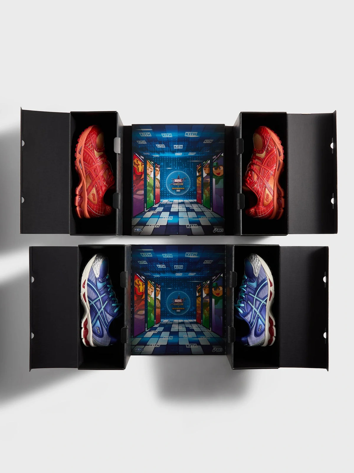Marvel vs. Capcom | Kith for ASICS GEL-NIMBUS 10.1 “Iron Man vs. Mega Man” Double Box