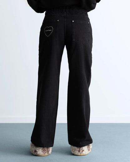 Old Baggy Woman Jeans Black