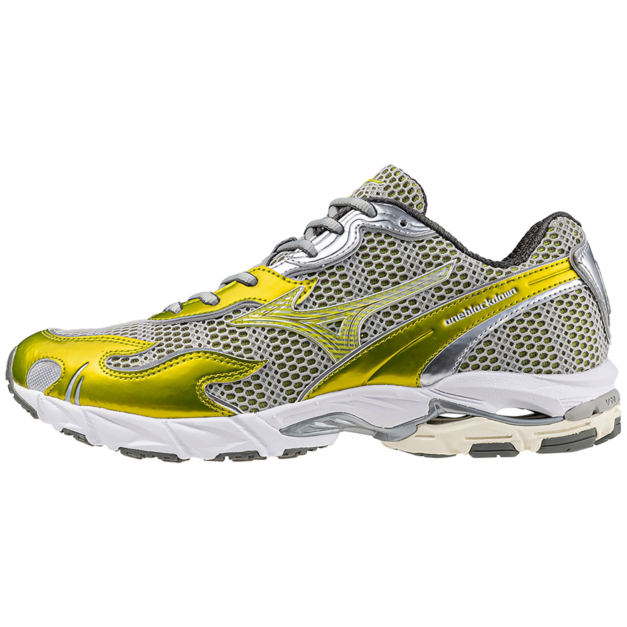 One Block Down x Mizuno Wave Rider 10 Amazon sneaker, lateral view