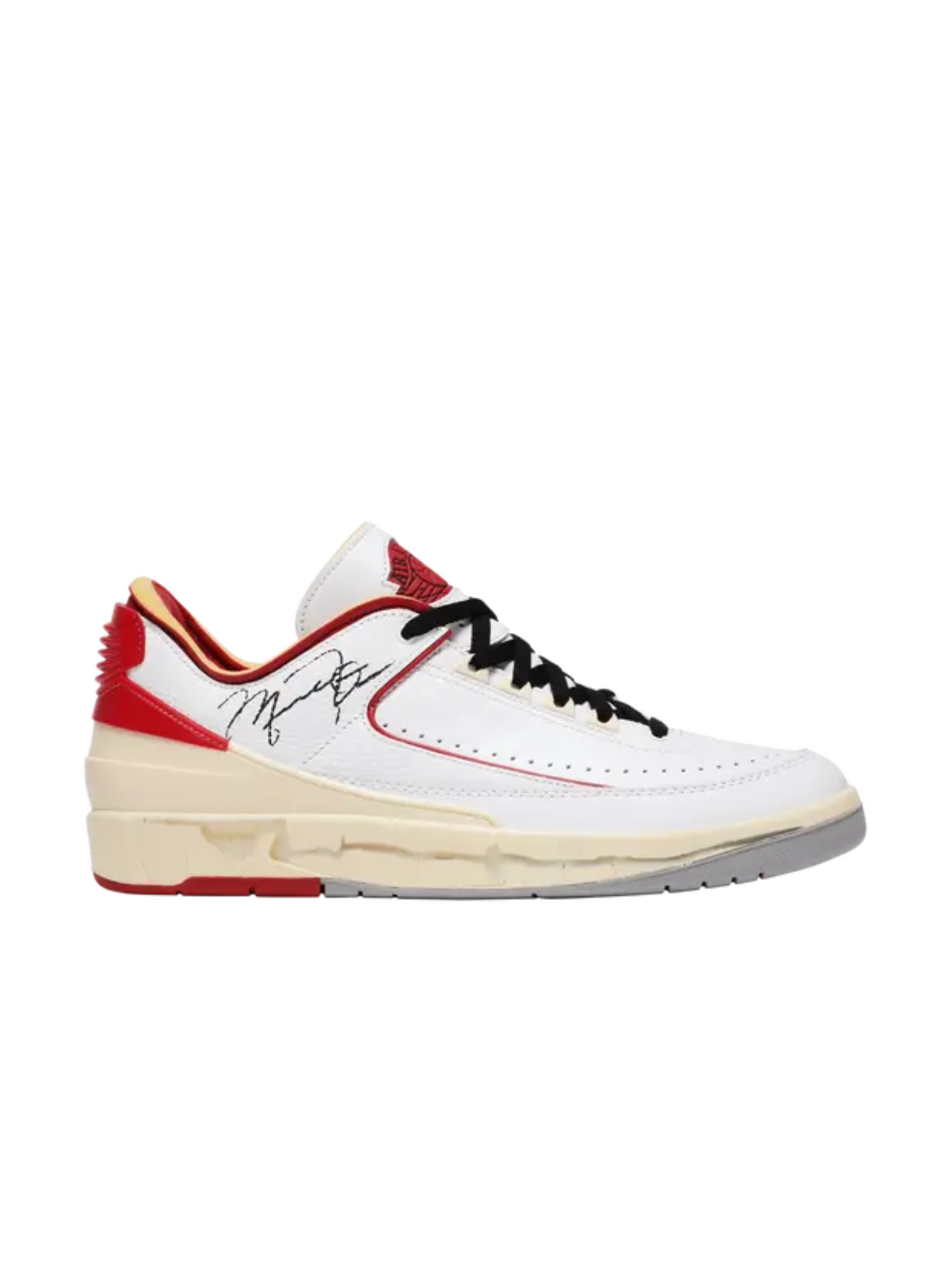 Off-White x Air Jordan 2 Retro Low SP "White/Varsity Red", side view