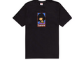 Black Supreme Portrait Tee with illustrated portrait graphic, front view