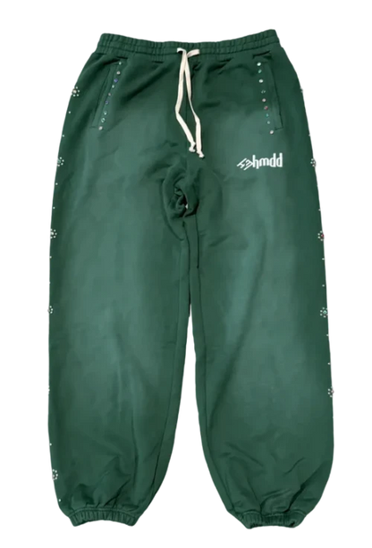 HMDD - Green Flower Studded Sweatpants
