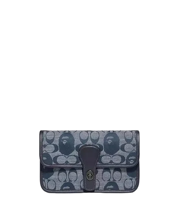 Bape X Coach Turnlock Tab Belt Bag In Signature Chambray