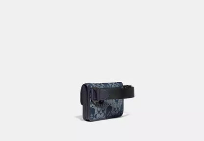 Bape X Coach Turnlock Tab Belt Bag In Signature Chambray