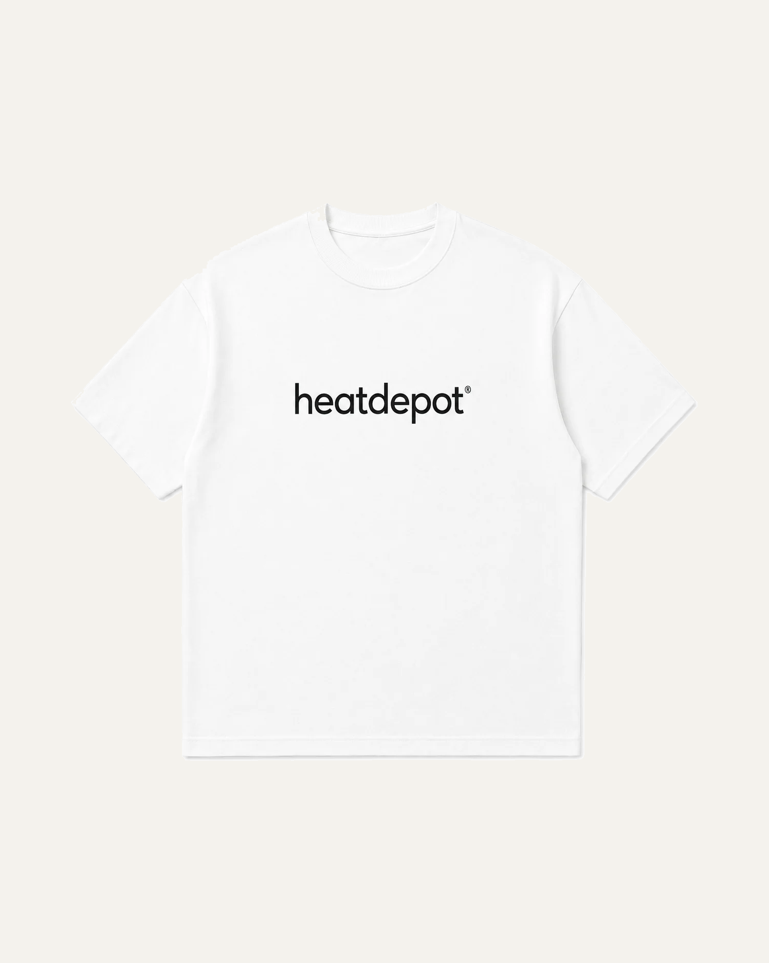 White Heat Depot registered trademark T-shirt, centered full product view