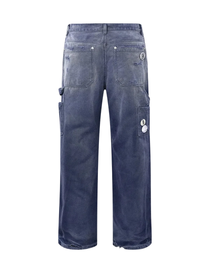 BIRTH OF ROYAL CHILD 1920 VINTAGE BLUE PIN EMBLEM WORKWEAR TROUSERS