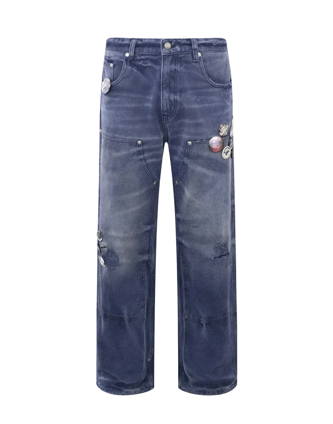 BIRTH OF ROYAL CHILD 1920 VINTAGE BLUE PIN EMBLEM WORKWEAR TROUSERS